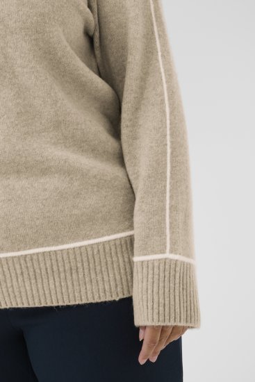 Kaffe Curve Jina Knit Pullover Feather Grey Melange - Strickpullover - 