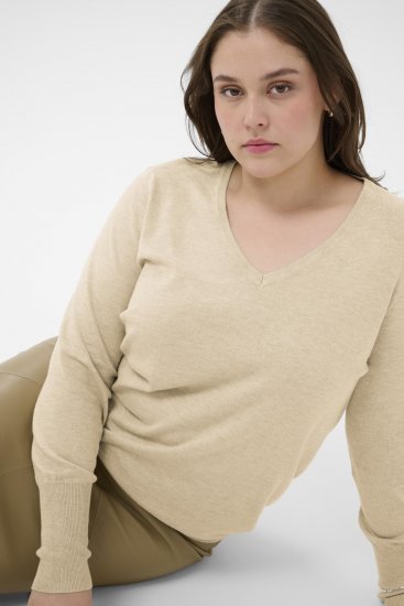 Kaffe Curve Lizzy Long Sleeve Pullover Feather Grey Melange - Strickpullover - 
