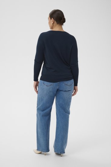 Kaffe Curve Lizzy Long Sleeve Pullover Midnight Marine - Strickpullover - 