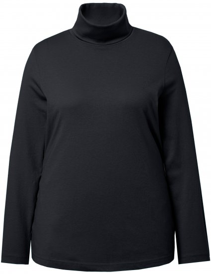 Ulla Popken Basic Long Sleeve Slim Fit Turtleneck Black - Hoodies & Sweatshirts - 