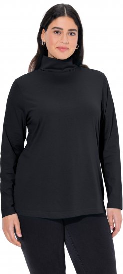 Ulla Popken Basic Long Sleeve Slim Fit Turtleneck Black - Hoodies & Sweatshirts - 
