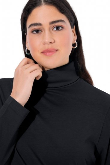 Ulla Popken Basic Long Sleeve Slim Fit Turtleneck Black - Hoodies & Sweatshirts - Kuschelige Sweatshirts, Hoodies & Strick