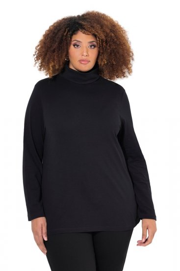Ulla Popken Basic Long Sleeve Slim Fit Turtleneck Black - Hoodies & Sweatshirts - Kuschelige Sweatshirts, Hoodies & Strick