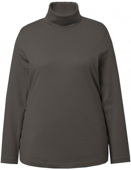 Ulla Popken Basic Long Sleeve Slim Fit Turtleneck Graphite Grey - Hoodies & Sweatshirts - 