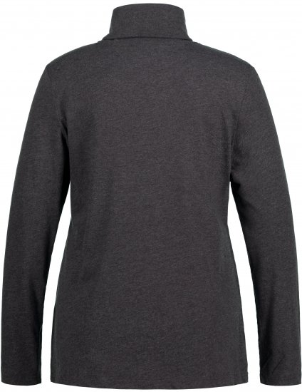 Ulla Popken Basic Long Sleeve Slim Fit Turtleneck Charcoal Grey Melange - Hoodies & Sweatshirts - 