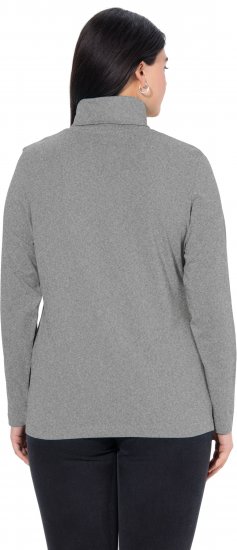 Ulla Popken Basic Long Sleeve Slim Fit Turtleneck Light Grey Melange - Hoodies & Sweatshirts - 