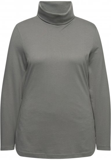 Ulla Popken Basic Long Sleeve Slim Fit Turtleneck Grey - Hoodies & Sweatshirts - 