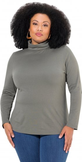 Ulla Popken Basic Long Sleeve Slim Fit Turtleneck Grey - Hoodies & Sweatshirts - 