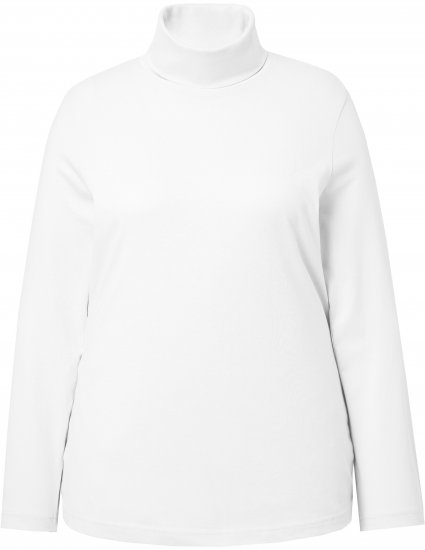 Ulla Popken Basic Long Sleeve Slim Fit Turtleneck Off-White - Hoodies & Sweatshirts - 