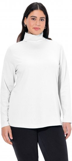 Ulla Popken Basic Long Sleeve Slim Fit Turtleneck Off-White - Hoodies & Sweatshirts - 