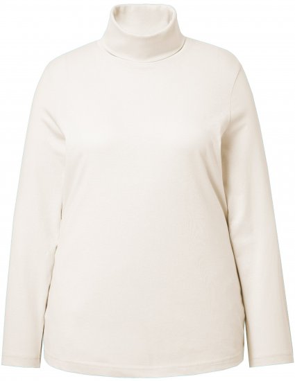 Ulla Popken Basic Long Sleeve Slim Fit Turtleneck Natural - Hoodies & Sweatshirts - 