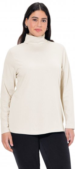 Ulla Popken Basic Long Sleeve Slim Fit Turtleneck Natural - Hoodies & Sweatshirts - 