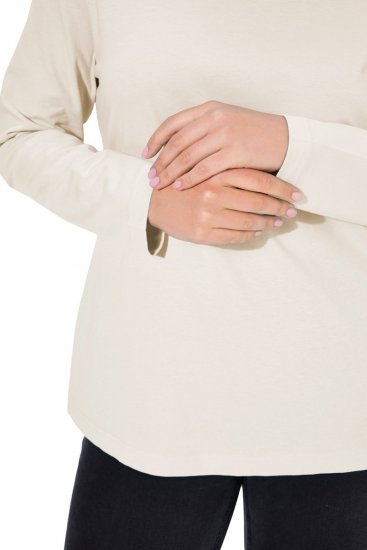 Ulla Popken Basic Long Sleeve Slim Fit Turtleneck Natural - Hoodies & Sweatshirts - Kuschelige Sweatshirts, Hoodies & Strick
