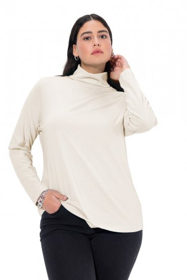 Ulla Popken Basic Long Sleeve Slim Fit Turtleneck Natural - Hoodies & Sweatshirts - Kuschelige Sweatshirts, Hoodies & Strick