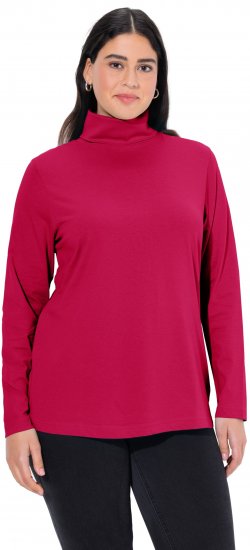Ulla Popken Basic Long Sleeve Slim Fit Turtleneck Red - Hoodies & Sweatshirts - 