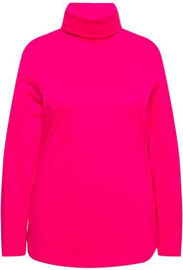 Ulla Popken Basic Long Sleeve Slim Fit Turtleneck Red Pink - Hoodies & Sweatshirts - 
