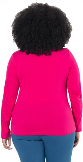 Ulla Popken Basic Long Sleeve Slim Fit Turtleneck Red Pink - Hoodies & Sweatshirts - 