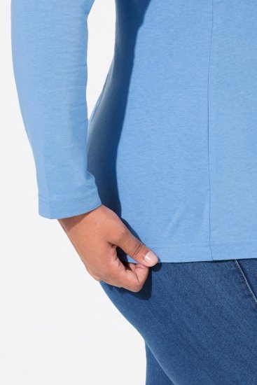 Ulla Popken Basic Long Sleeve Slim Fit Turtleneck Light Cornflower - Hoodies & Sweatshirts - Kuschelige Sweatshirts, Hoodies & Strick