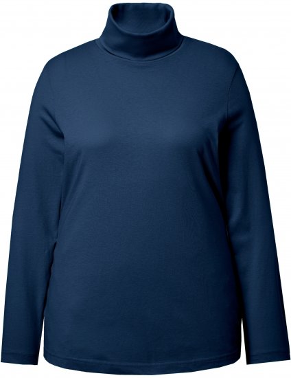 Ulla Popken Basic Long Sleeve Slim Fit Turtleneck Dark Blue - Hoodies & Sweatshirts - 