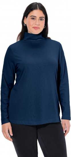 Ulla Popken Basic Long Sleeve Slim Fit Turtleneck Dark Blue - Hoodies & Sweatshirts - 