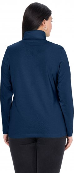 Ulla Popken Basic Long Sleeve Slim Fit Turtleneck Dark Blue - Hoodies & Sweatshirts - 