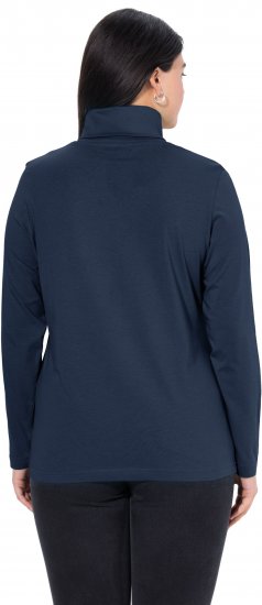 Ulla Popken Basic Long Sleeve Slim Fit Turtleneck Navy Blue - Hoodies & Sweatshirts - 