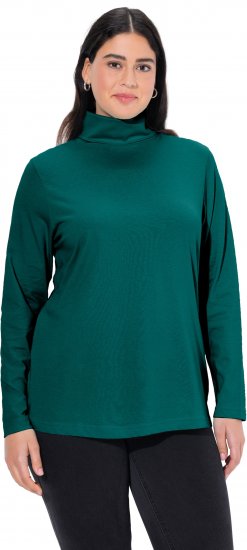 Ulla Popken Basic Long Sleeve Slim Fit Turtleneck Teal Green - Hoodies & Sweatshirts - 