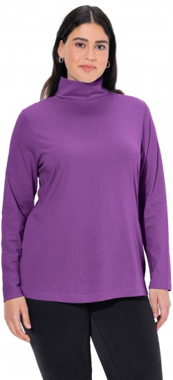 Ulla Popken Basic Long Sleeve Slim Fit Turtleneck Purple - Hoodies & Sweatshirts - 