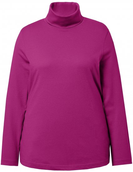 Ulla Popken Basic Long Sleeve Slim Fit Turtleneck Berry - Hoodies & Sweatshirts - 