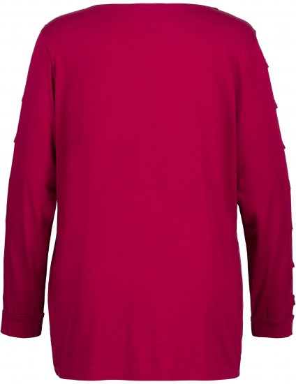 Ulla Popken Rhinestone Accent Statement Cutout Sleeve Stretch Knit Top Wine Red - Bedruckte T-shirts für damen - 