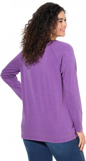 Ulla Popken Dream Rhinestone Lettering Long Sleeve Tee Light Plum - Bedruckte T-shirts für damen - 