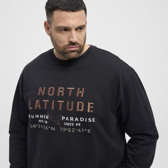 North Latitude Sweatshirt Black - Herren-sweater und -hoodies - Herren-Sweater und -Hoodies in großen Größen
