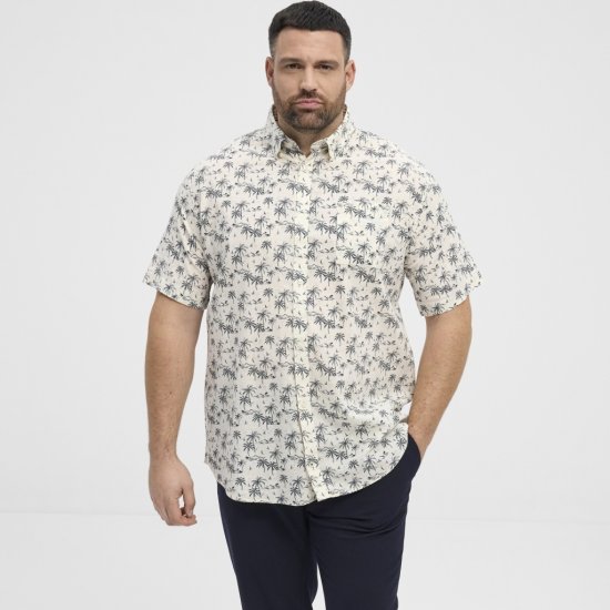North Latitude Shirt Short Sleeve Off White - Herrenhemden - Herrenhemden in großen Größen