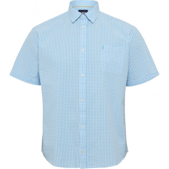 North Latitude Shirt Short Sleeve Turquoise - Herrenhemden - Herrenhemden in großen Größen