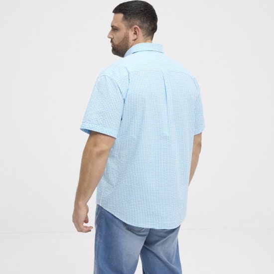 North Latitude Shirt Short Sleeve Turquoise - Herrenhemden - Herrenhemden in großen Größen