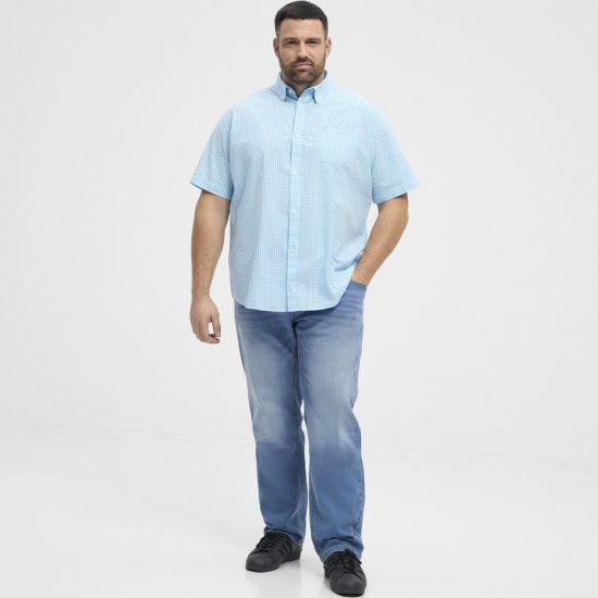 North Latitude Shirt Short Sleeve Turquoise - Herrenhemden - Herrenhemden in großen Größen