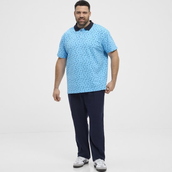 North Latitude Polo Pique Printed Turquoise - Polo-shirts für herren - Polo-Shirts für Herren in großen Größen