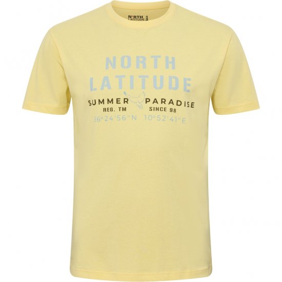 North Latitude T-Shirt Printed Short Sleeve Yellow - Herren-T-Shirts - Herren-T-Shirts in großen Größen