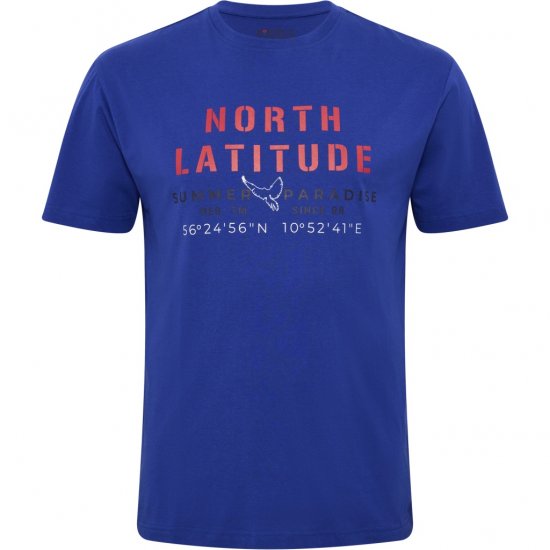 North Latitude T-shirt Printed Short Sleeve Blue - Herren-T-Shirts - Herren-T-Shirts in großen Größen