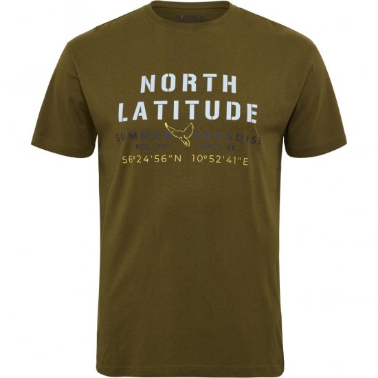 North Latitude T-Shirt Printed Short Sleeve Green - Herren-T-Shirts - Herren-T-Shirts in großen Größen