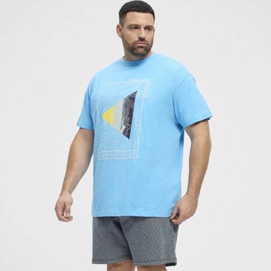 North Latitude T-Shirt Printed Turquoise - Herren-T-Shirts - Herren-T-Shirts in großen Größen