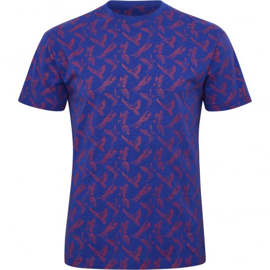 North Latitude T-Shirt Printed Allover Blue - Herren-T-Shirts - Herren-T-Shirts in großen Größen