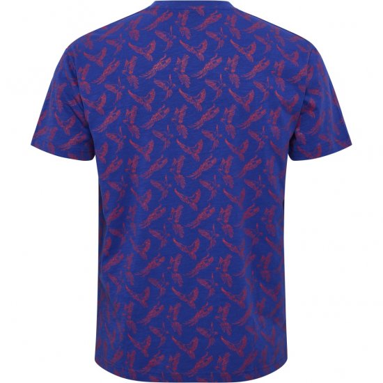 North Latitude T-Shirt Printed Allover Blue - Herren-T-Shirts - Herren-T-Shirts in großen Größen