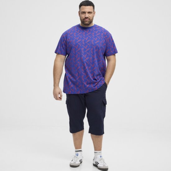 North Latitude T-Shirt Printed Allover Blue - Herren-T-Shirts - Herren-T-Shirts in großen Größen