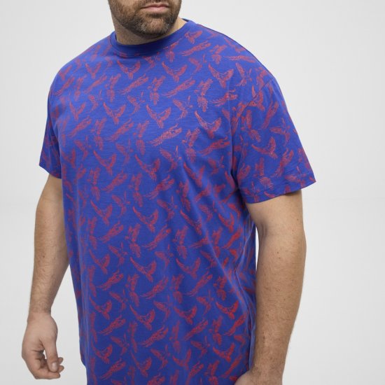 North Latitude T-Shirt Printed Allover Blue - Herren-T-Shirts - Herren-T-Shirts in großen Größen