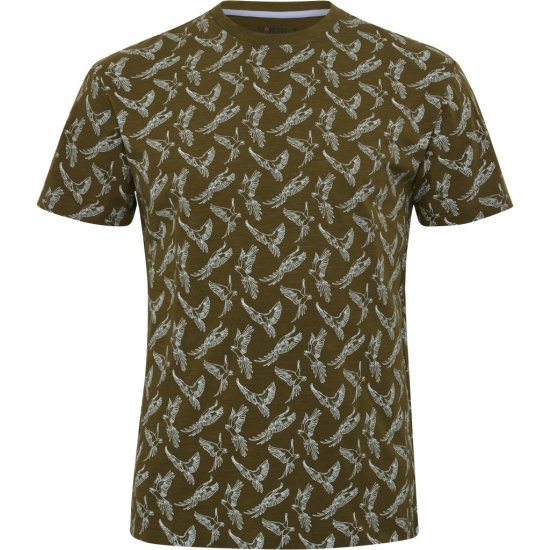 North Latitude T-shirt Allover Printed Green - Herren-T-Shirts - Herren-T-Shirts in großen Größen