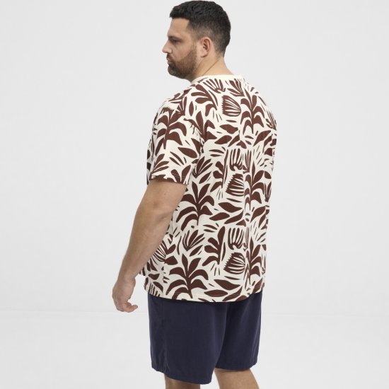 North Latitude T-Shirt Printed Allover Bordeaux - Herren-T-Shirts - Herren-T-Shirts in großen Größen