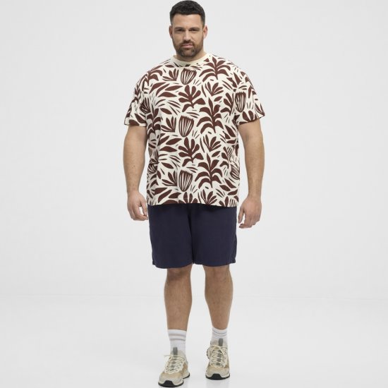 North Latitude T-Shirt Printed Allover Bordeaux - Herren-T-Shirts - Herren-T-Shirts in großen Größen