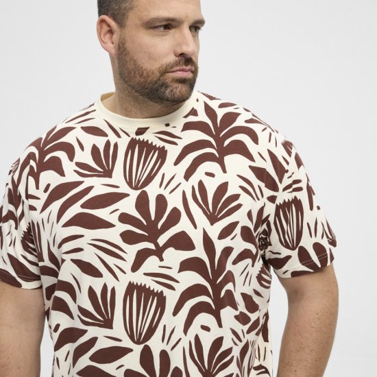 North Latitude T-Shirt Printed Allover Bordeaux - Herren-T-Shirts - Herren-T-Shirts in großen Größen