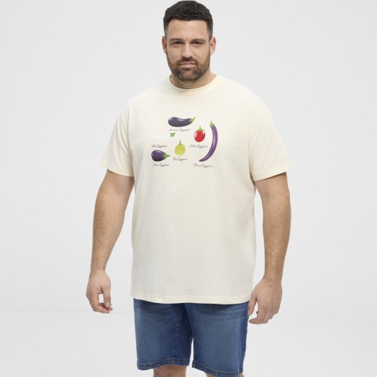 North Latitude T-Shirt Eggplant Off-White - Herren-T-Shirts - Herren-T-Shirts in großen Größen